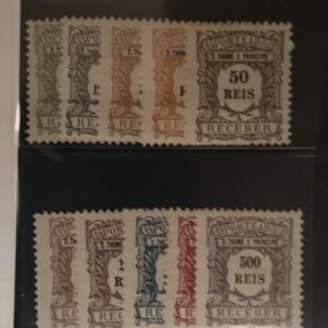 French Colonies and French Area - St. Thomas Prince #J1-10 Hinged Fine/VF