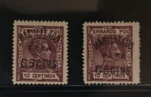 Spain - Fernando Po #168, 168a LH Fine/VF