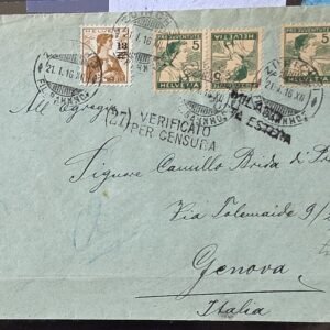 Switzerland #B2a + 187 + B2 Used on censored commercial cover