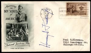 US 1950 #995 Cover Signed by by Harvey S. Firestone Jr.