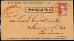 US 34LU9 + 11A on Cover, Wells , Fargo & Co Express Sacramento PMK