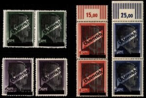Austria 1945 Unissued1M-5M with Plate Varieties NH VF