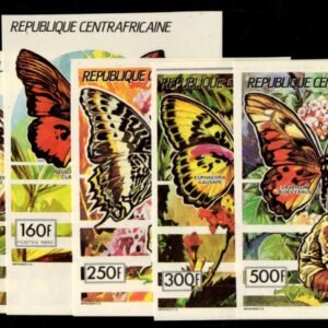 Central Africa 1990 #956-61 NH VF Imperf, Butterflies
