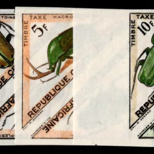 Central Africa 1962 J1-2. 5-12 Imperf Se Tenant Pairs NH Insects