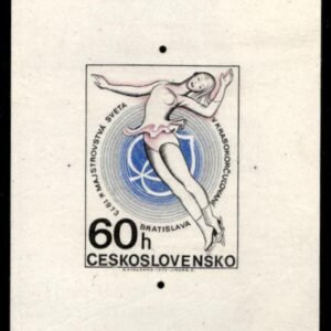 Czechoslovakia 1864 Proof on Heavy Paper, Ice Skating