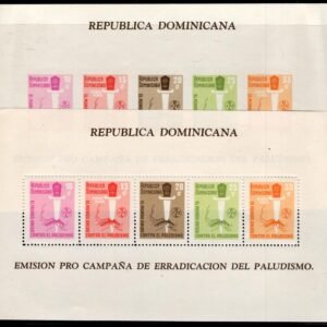Dominican Republic 1962  Two NH anti-Malaria S/S, Perf and Imperf with B39-40, CB24-25 and 25 + 5c