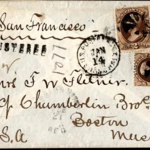 US 146, 152 on Cover from China to Boston