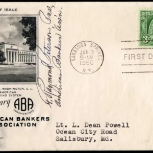 US 987 Autographed FDC Signed by F. Raymond Peterson, Pres. of Am. Bankers