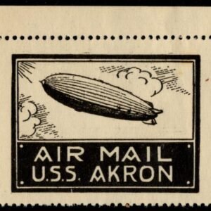US 1930 USS Airship Akron Airmail Label Printed by Roessler