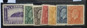 Canada #195-201 Unused/Hinged; LH