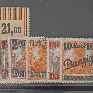 Danzig, Memel, and Plebescites - Danzig #25B-30B Unused/LH VF