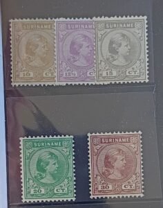 Netherlands and Dutch Colonies - Suriname #25/30 (no 29) Unused Fine; VF