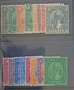 British Area A- M - Malaya-Perak #84-95 Unused/Hinged; LH Fine; VF