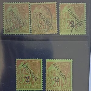 French Colonies and French Area - France-Reunion #29-33 Used/Unused