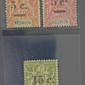 French Colonies and French Area - France-Reunion #56, 7, 9 Unused/Hinged Fine/VF