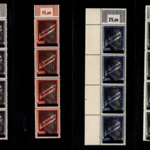 Austria 1945 Unissued 1m-5m set (Mi Va-d) Strips of 4 NH VF