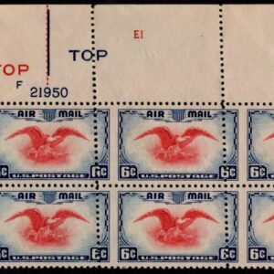 US C23 Top Plate Block of 8 Error - Misperfed