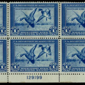 US RW1 NH Fine+ Plate Block