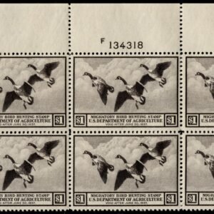 US RW3 NH VF UL Plate Block