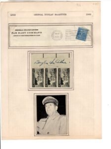 US 956 Strip of 3 Signed by General Douglas MacArthur