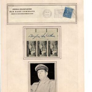 US 956 Strip of 3 Signed by General Douglas MacArthur