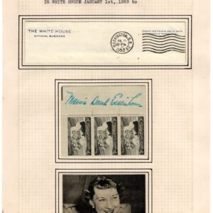 US 956 Strip of 3 Signed by Mamie Eisenhower