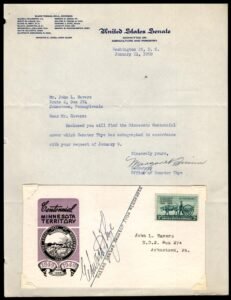 US 1949 #981 Cover Signed by Senator Edward J. Thye