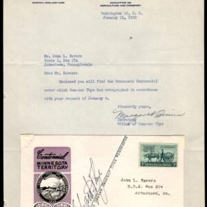 US 1949 #981 Cover Signed by Senator Edward J. Thye