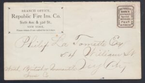 US Locals and Carriers #87L43 Used XF Cover + PF Cert