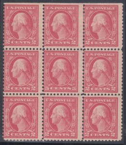 US Washington - Franklin #505 NH Error Strip w/ Hinged Stamps