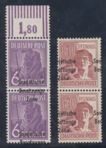 German Democratic Republic #10N2, 1c vars Unused/NH Fine/VF w/ Major Overprint Shifts