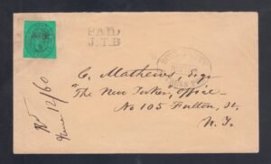 US Locals and Carriers #20L15 Used F-VF on VF Cover