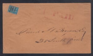 US Locals and Carriers #61L4 Used Fine/VF on Cover + PF Cert