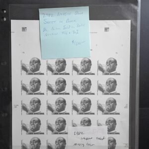 US Errors Post 1931 #2982 Imperforate print sheet in black; missing color