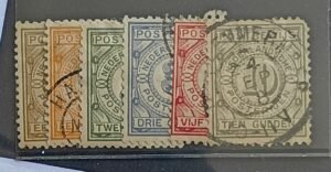 Netherlands and Colonies PW1-4, PW6-7 Used Postal Receipt Stamps
