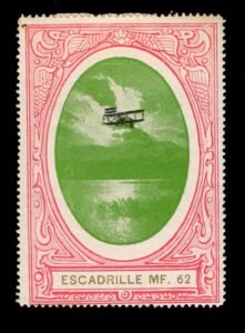 France c1914 WWI Maurice Farman Biplane Vignette, H F-VF