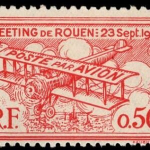 France 1923 Semi-Official Airmail Vignette Aviation Meet in Rouen, NH F-VF
