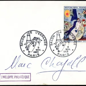 Autographs - Marc Chagall Autograph on  France 1076 FDC