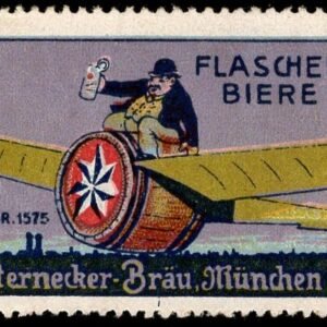 Germany c1905 Sternecker_Bräu Munich Vignette, Barrel with Wings
