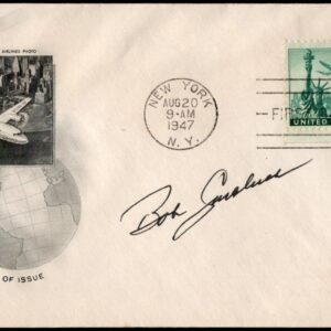 US 1947 C35 FDC Signed by Bob Cardenas, WWII Aviator & Test Pilot