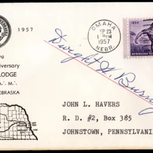 US #1060 on 1957 Cover Signed Dwight W. Burney, Lt. Gov.
