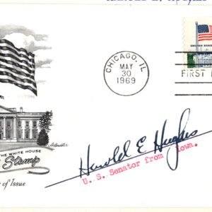 US 1338A FDC Signed by Harold E. Hughes, Senator of IA