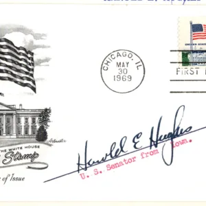 US 1338A FDC Signed by Harold E. Hughes, Senator of IA