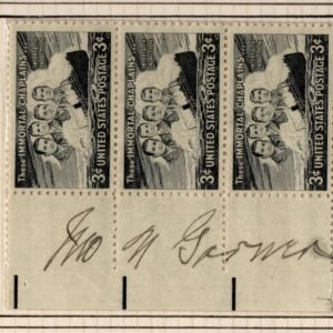 US 956 Strip of 3 Signed by John N. Gardner, Vice President to FDR