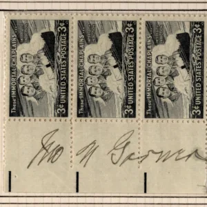 US 956 Strip of 3 Signed by John N. Gardner, Vice President to FDR