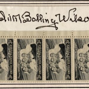 US 956 Strip of 4 Signed by Edith Bolling Wilson