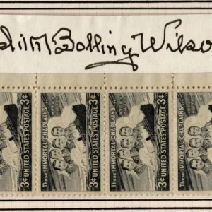 US 956 Strip of 4 Signed by Edith Bolling Wilson