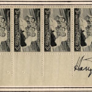 US 956 Strip of 8 Signed by Harry Truman