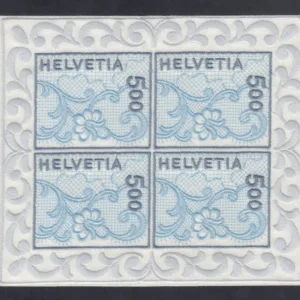 Swiss #1075a  2000 Embroidery M/S of 4