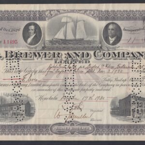 Hawaii 1930 C. Brown & Co. Stock Certificate
